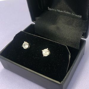 Sterling silver cubic zirconia earrings